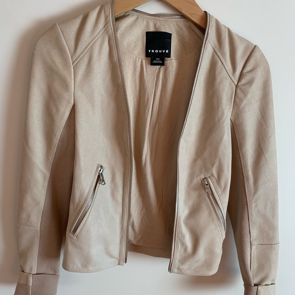 Trouve Leather/suede jacket/cardigan (petite) - Picture 8 of 8